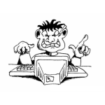 Dibujo para colorear Dibujo De Programador Enojado Para Pintar Y Colorear