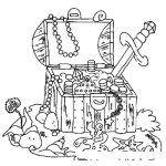 Dibujo para colorear Cofre Del Tesoro Para Colorear Dibujos De Cofres De Piratas Para Pintar