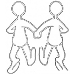 Dibujo para colorear Dibujo De 2 Amigos Tomados De La Mano Para Pintar Y Colorear