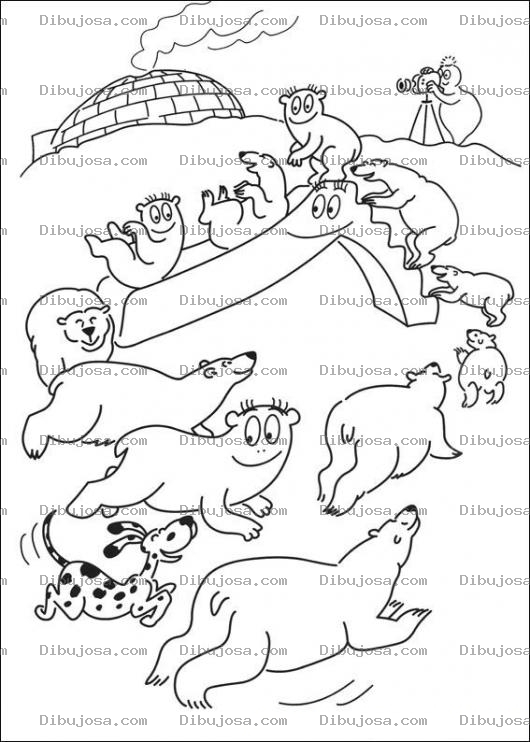 Dibujo para colorear colorear a barbapapa en el polo norte