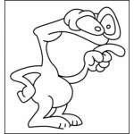 Dibujo para colorear Colorear A Un Marciano Acusando Con Su Dedo Indice Diciendo Tu Fuiste