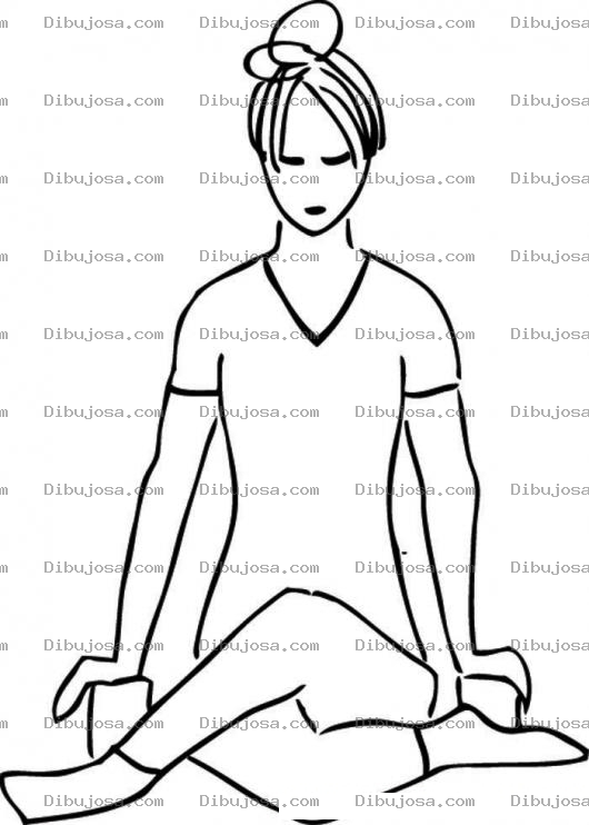 Dibujo para colorear Colorear Mujer Practicando Yoga Para Pintar Y Colorear Yogayoga