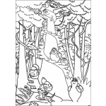 Dibujo para colorear colorear a barbapapa en el bosque