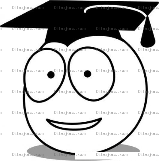 Dibujo para colorear Colorear Carita Feliz De Graduacion Dibujo De La Cara De Un Graduando Con Birrete