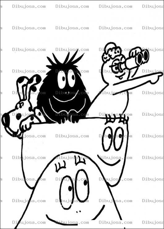 Dibujo para colorear colorear a barbamama con largavistas