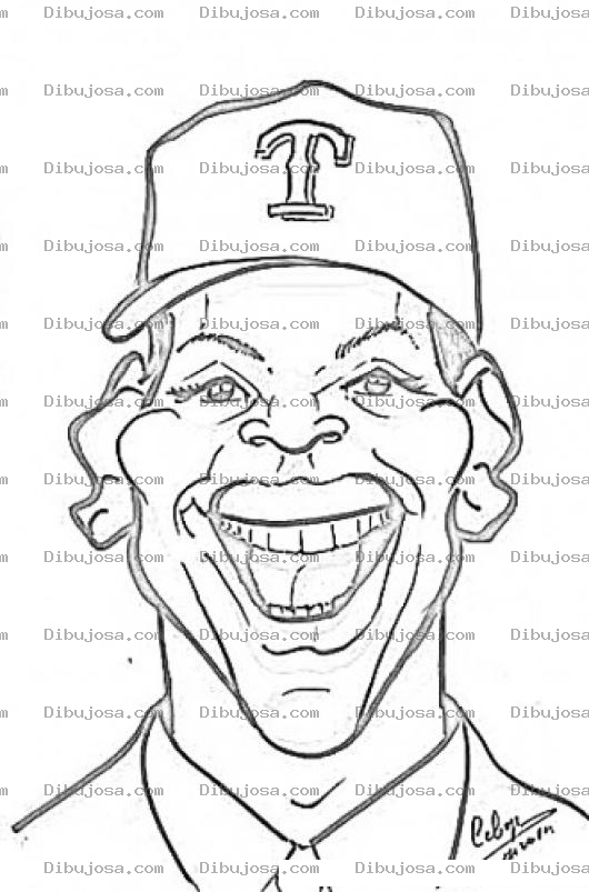 Dibujo para colorear Alex Rodriguez En Dibujo Para Pintar Y Colorear
