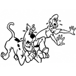 Dibujo para colorear Dibujo De Scooby Doo Y Shaggy Corriendo De Miedo