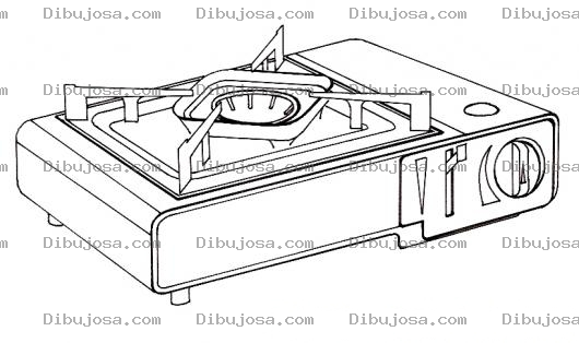 Dibujo para colorear Colorear Estufa De Gas Portatil Dibujo De Cocineta De Una Hornilla Para Pintar