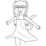 Dibujo para colorear Colorear A Yuichann Chica Con Cola De Gato Dibujo De Mujer Con Cola De Mono