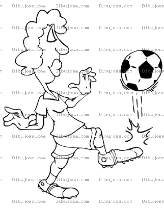 Dibujo para colorear Colorear Mujer Pateando Una Pelota De Futbol Haciendo Tecniquitas