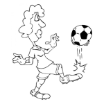 Dibujo para colorear Colorear Mujer Pateando Una Pelota De Futbol Haciendo Tecniquitas