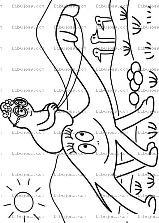 Dibujo para colorear colorear a barbapapa como camello