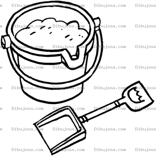 Dibujo para colorear Colorear Cubeta Y Pala De Arena Dibujo De Juguetes De Playa Para Pintar