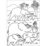 Dibujo para colorear colorear a barbapapa como elefante