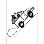 Dibujo para colorear colorear la familia de barbapapa en carro