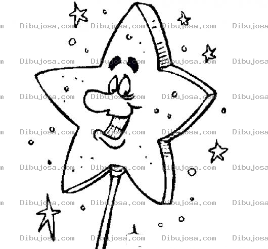Dibujo para colorear Estrellita Feliz De Barita Magica Para Pintar Y Colorear