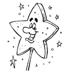 Dibujo para colorear Estrellita Feliz De Barita Magica Para Pintar Y Colorear