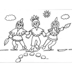 Dibujo para colorear Tres Inditos Para Pintar Y Colorear