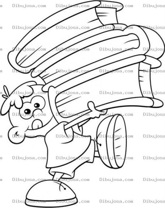 Dibujo para colorear Nino Con Libros Para Colorear Dibujo De Un Chico Cargando Tres Grandes Libros Para Pintar