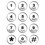 Dibujo para colorear Numeros De Telefono Para Colorear El Teclado De Un Telefono Con Teclas Redondas