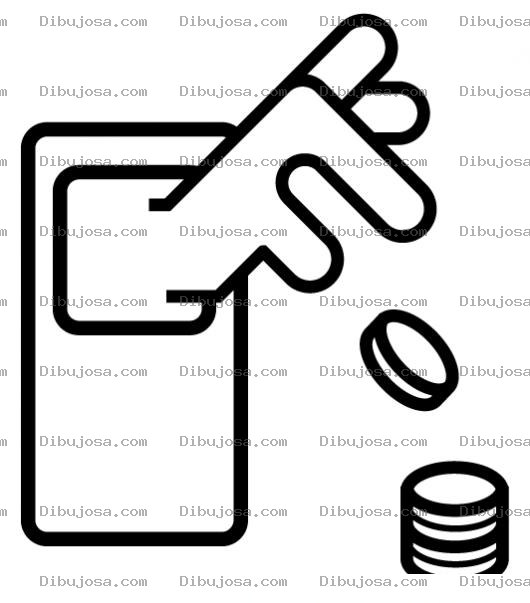 Dibujo para colorear Telefono Monedero Para Pintar Y Colorear Celular De Icropagos Pagando Con Fichas Y Monedas