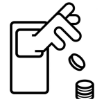 Dibujo para colorear Telefono Monedero Para Pintar Y Colorear Celular De Icropagos Pagando Con Fichas Y Monedas