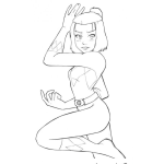 Dibujo para colorear Dibujo De Chica Super Heroe Para Colorear