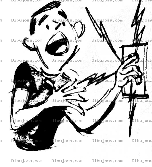 Dibujo para colorear Dibujo De Muchacho Electrocutado Recibiendo Descarga Electrica Para Colorear Choque Electrico De Electrocutacion