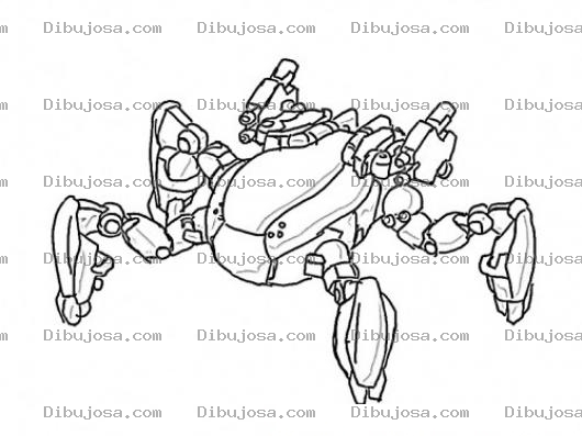 Dibujo para colorear Robot Arana Para Colorear