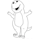 Dibujo para colorear Colorear a Barney con brazos abiertos