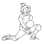 Dibujo para colorear Mujer Jugando Voleibol Para Colorear