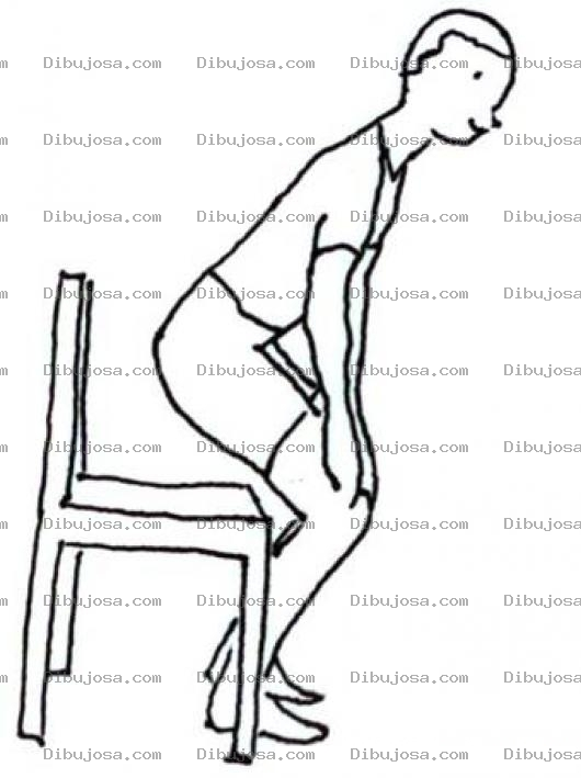 Dibujo para colorear Dibujo De Hombre Sentandose O Parandose De Una Silla Para Pintar Y Colorear