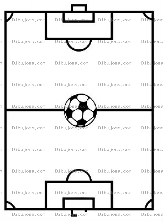 Dibujo para colorear Dibujo De La Cancha De Futbol Para Pintar Y Colorear