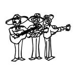 Dibujo para colorear Mariachis Para Colorear