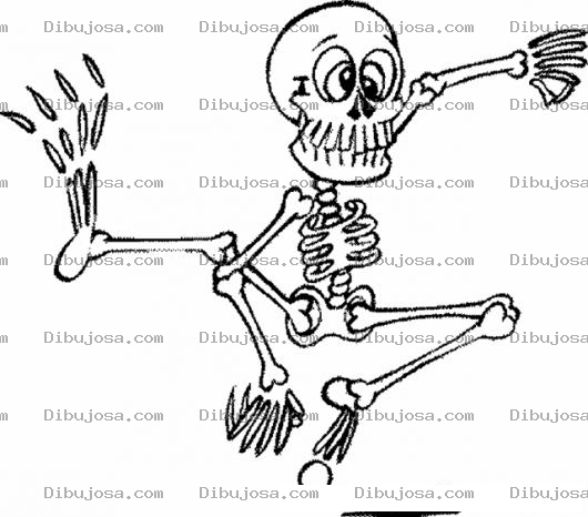 Dibujo para colorear Dibujo De Calavera Bailando Para Pintar Y Colorear A La Calaca Feliz