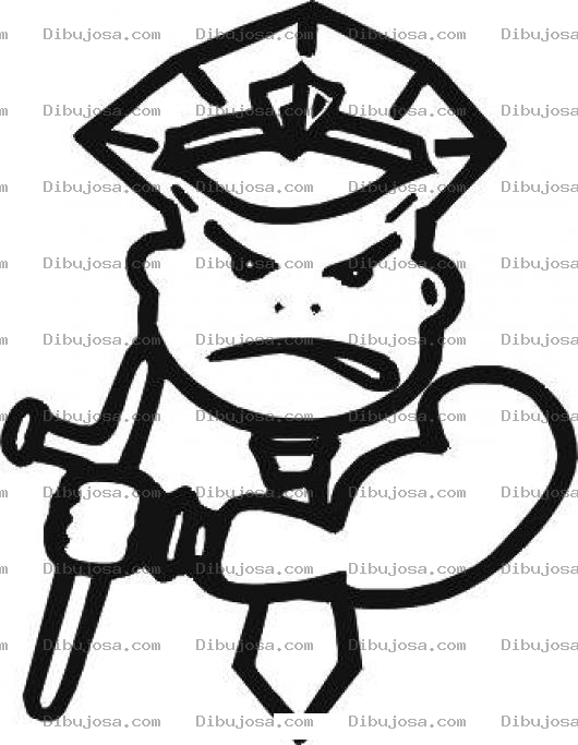 Dibujo para colorear Dibujo De Policia Malo Para Colorear