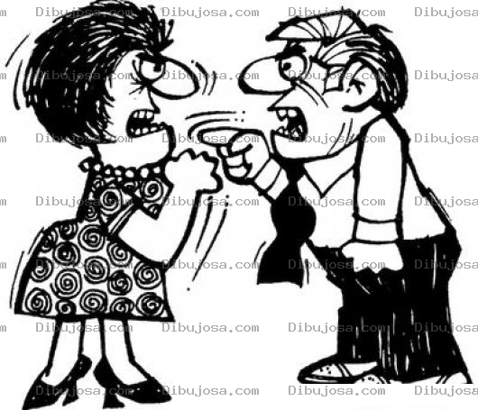 Dibujo para colorear Discusion De Pareja Dibujo De Esposos Peleando Y Discutiendo Para Colorear