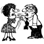 Dibujo para colorear Discusion De Pareja Dibujo De Esposos Peleando Y Discutiendo Para Colorear