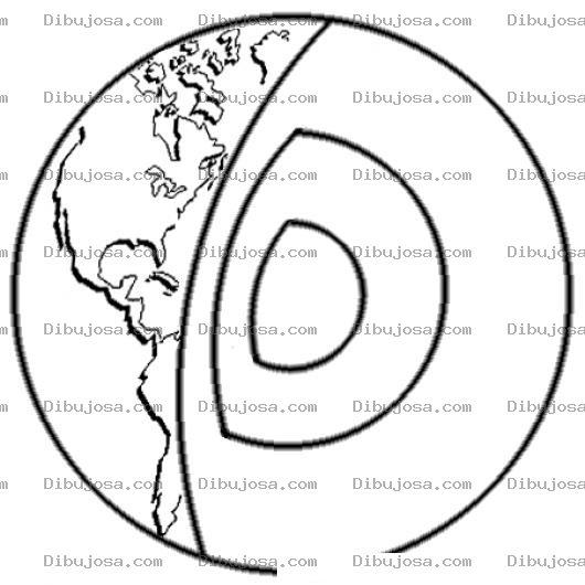 Dibujo para colorear Dibujo Del Centro De La Tierra Para Pintar Y Colorear El Nucleo De La Tierra