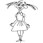 Dibujo para colorear Dibujo De Mujer Con Vestidito Corto Para Colorear