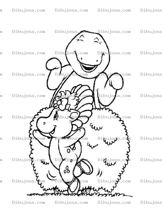 Dibujo para colorear Colorear a Barney escondido