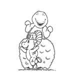 Dibujo para colorear Colorear a Barney escondido
