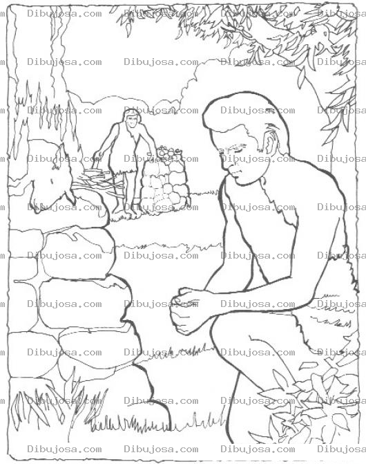 Dibujo para colorear Colorear a Cain y Abel