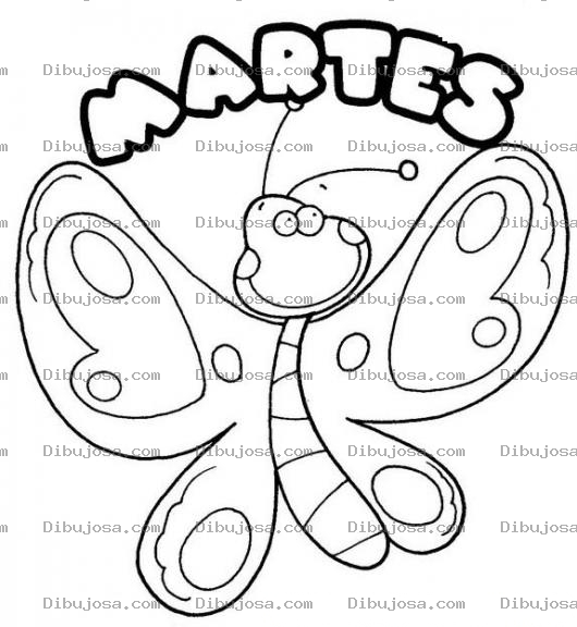 Dibujo para colorear Dibujo Del Dia Martes Para Colorear
