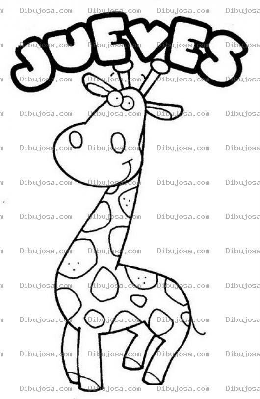 Dibujo para colorear Dibujo Del Dia Jueves Para Colorear Jirafita