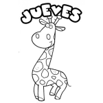 Dibujo para colorear Dibujo Del Dia Jueves Para Colorear Jirafita