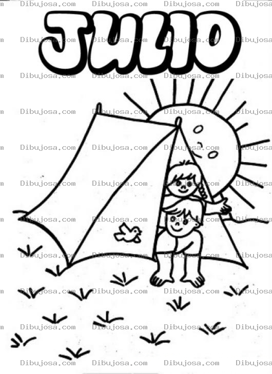 Dibujo para colorear Dibujo Del Mes De Julio Para Colorear Meses Del Ano Pra Pintar