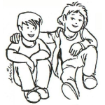 Dibujo para colorear Dibujo De Ninos Mejores Amigos Para Colorear Y Pintar