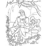 Dibujo para colorear Dibujo De Hercules En Un Parque Con Flores Para Colorear