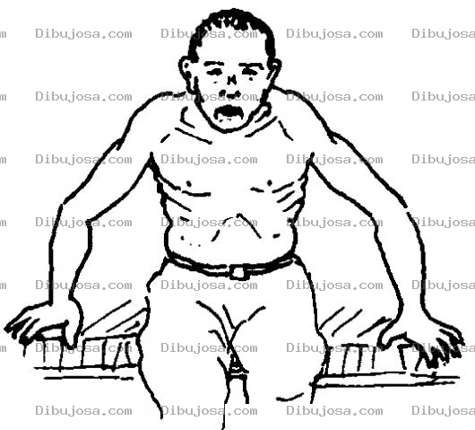 Dibujo para colorear Dibujo De Hombre Desnutrido Para Pintar Y Colorear